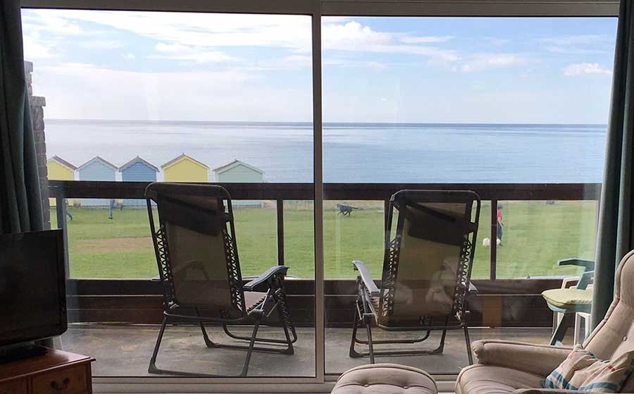 View of the beach from the living room